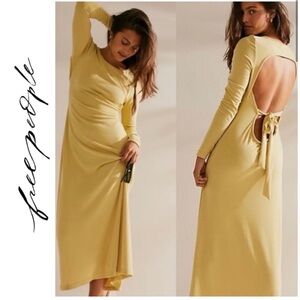 NWOT Free People yellow Aubre Essential Maxi Dress size small